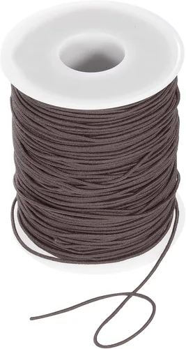Vista 13 de uxcell Cordón elástico de 0.039 pulgadas para hacer joyas, collares, pulseras, cuentas, 109 yardas, color negro