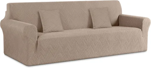 Vista 9 de Ruaozz Funda elástica para sofá de 1 pieza, fundas para sofá de 3 cojines, funda universal antideslizante para sofá, funda lavable de jacquard