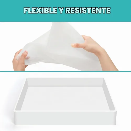 Vista 4 de Sntieecr Moldes de resina rectangular grandes para mesa, 16 x 12 x 2.4 pulgadas, molde de resina de tablero de charcutería, molde de mesa epoxi