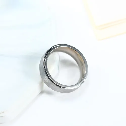 Vista 7 de Anillo giratorio de titanio de tungsteno de 0.2360.315 pulgadas para hombre, tamaño medio, sin níquel, anillo de ansiedad para hombres y mujeres