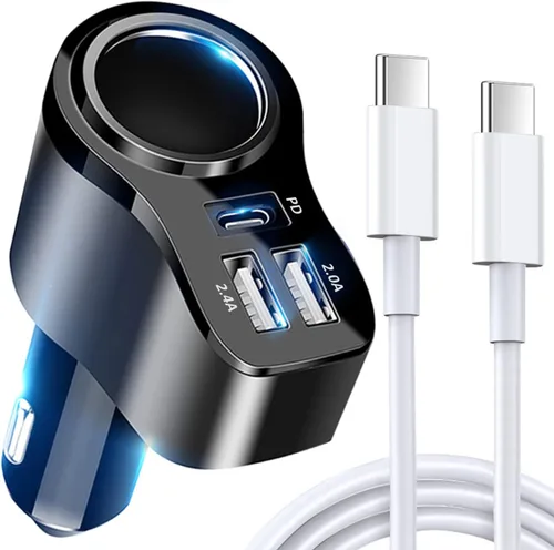 Vista 10 de 4 en 1 cargador del coche del USB C, adaptador multi del encendedor del PD3.0