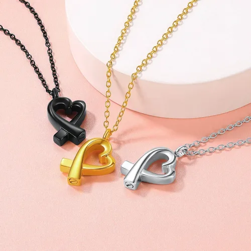 Vista 187 de FindChic Collares personalizados con urna para cenizas, barra vertical, gato, luna, reloj de arena, garra de perro, acero inoxidable, chapado en oro