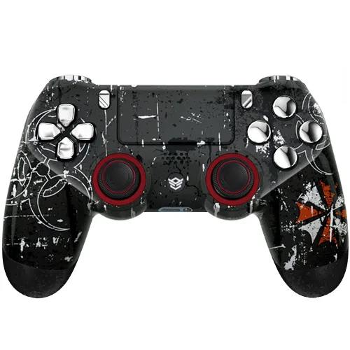 Vista 2 de HEXGAMING NEW SPIKE 2 Back Buttons & Interchangeable Thumbsticks & Triggers Stop Compatible with ps4 Pro Controller with Paddles - Biological Hazard