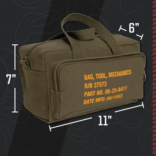 Vista 4 de Rothco 9113: Bolso de herramientas para mecánicos tipo G.I. con cremallera de bolsillo y sello militar