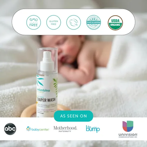 Vista 7 de Mambino Organics Lavado de área de pañales, suave spray para dermatitis del pañal sin enjuague para pieles sensibles, agua de limpieza para bebés