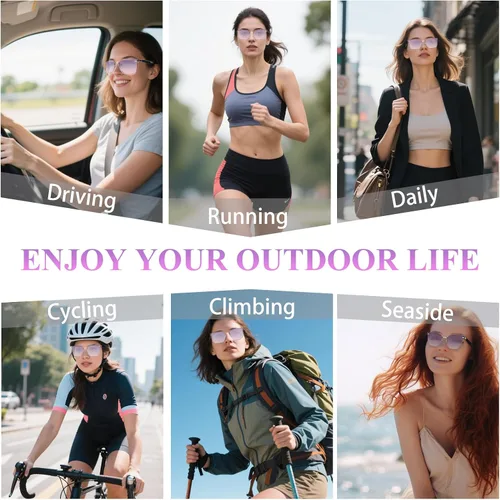 Vista 7 de Gafas Inteligentes para Mujeres IPX7 Impermeables Gafas AI con Traductor 150+ Idiomas Gafas Bluetooth con Altavoz, Auriculares de Oído Abierto