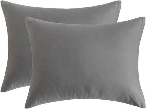 Vista 10 de Fundas de almohada estándar, fundas de almohada 100% algodón egipcio con cremallera oculta, 500 hilos, fundas de almohada con cremallera, juego de 2