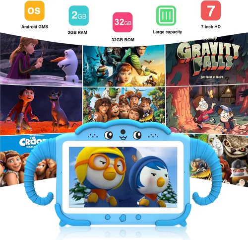 Vista 4 de Tableta infantil de 7 pulgadas para niños de 3 a 7 años, tableta para niños pequeños con juegos educativos, tabletas de 32 GB para niños