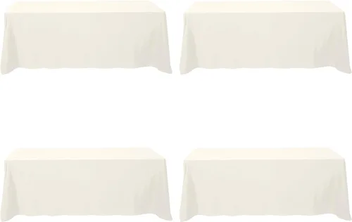 Vista 50 de BRILLMAX - Manteles para mesa rectangular de 6 pies, tela de lino de poliéster, lavable, para boda, recepción, banquete, fiesta de cumpleaños, 60 x