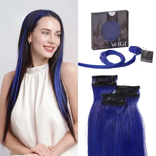 Vista 20 de WIGI 3 clips de cabello humano con reflejos, champán de 24 pulgadas #18A/60 Champaign Highlight