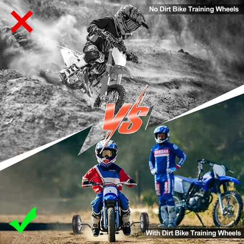 Vista 3 de Ruedas de entrenamiento para motocross de 50 cc compatibles con maquinilla de afeitar MX500 MX125 MX400 Honda CRF50 XR50 Z50 Yamaha PW50 TTR50 ktm