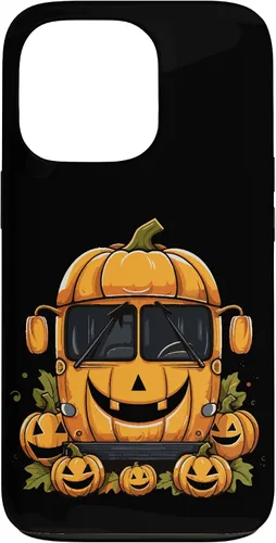 Vista 10 de iPhone 16 School Bus Pumpkin Halloween Driver Pumpkins Ride Spooky Fun Case