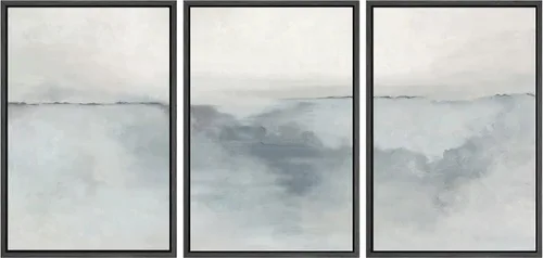 Vista 161 de SIGNWIN Lienzo enmarcado para pared, juego de arte tranquilo con reflejo de lago, acuarela, montaña y agua, ilustraciones modernas, arte abstracto