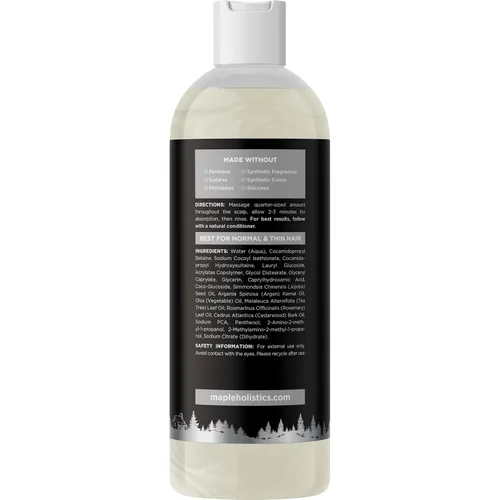 Vista 6 de Champú limpiador para el cuidado del cuero cabelludo seco, champú de cedro y romero para hombres y humectante de cuero cabelludo escamoso con aceite