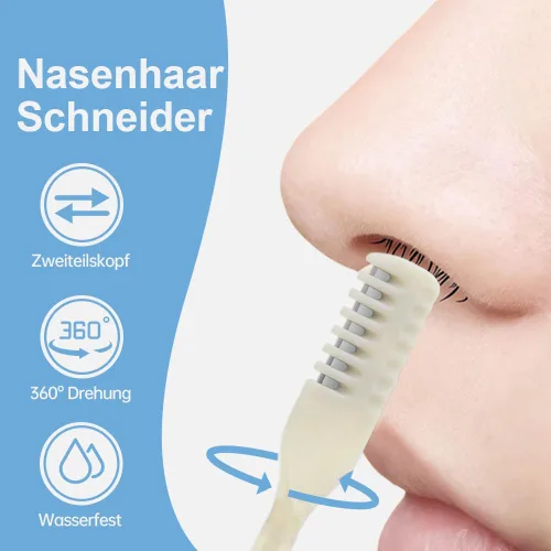 Vista 3 de Cortador de vello nasal 2 en 1, herramienta manual mejorada 2025 de rotación 360° para eliminación de vello de fosas nasales con caja de Profundo G