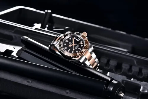 Vista 4 de BY BENYAR Pagani Design Men GMT Automatic Watches-Fashion Stainless Steel Mechanical Watch-Sapphire Glass Lens Watch Men