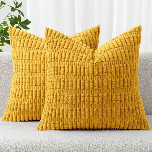 Vista 50 de MIULEE - Paquete de 2 fundas de cojín decorativas de corduroy, modernas y boho, suaves, con rayas, decoración del hogar, sofá, sala de estar, sillón