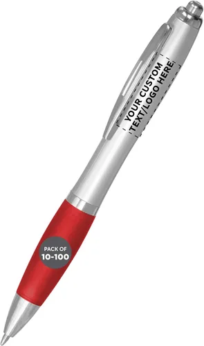 Vista 17 de DISCOUNT PROMOS - Bolígrafos personalizados con agarre de goma y tinta negra, paquete de 10 unidades, diseño ergonómico, ideal para oficina