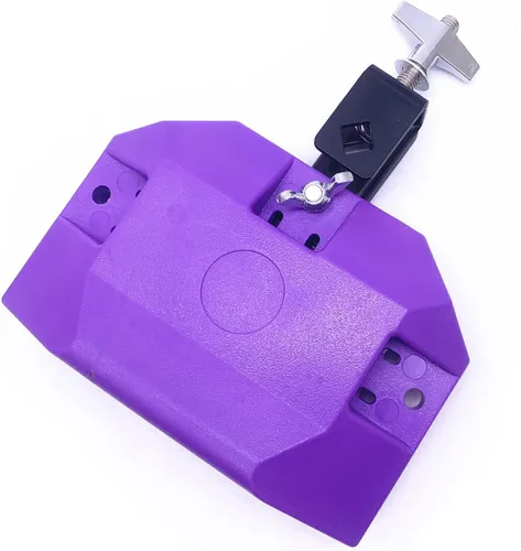 Vista 2 de Jam Drum Block - Bloque de percusión de 5.9 pulgadas, instrumento musical de plástico con montaje de 3 caras, paso medio (morado)