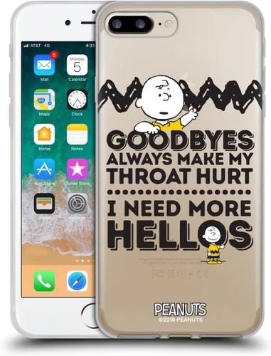Vista 100 de Head Case Designs Funda de gel suave con licencia oficial de Peanuts Autumn Charlie Brown compatible con Apple iPhone 7 Plus/iPhone 8 Plus