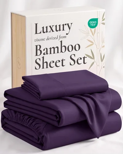 Vista 30 de Hotel Sheets Direct - Juego de sábanas 100% viscosa derivada de bambú tamaño individual - sábanas refrescantes con 1 funda de almohada 01-Blanco