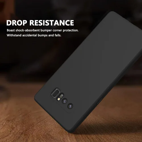 Vista 2 de Funda para Samsung Galaxy Note 8, color negro, resistente a los arañazos con tacto suave, delgada funda delgada para Samsung Galaxy Note 8