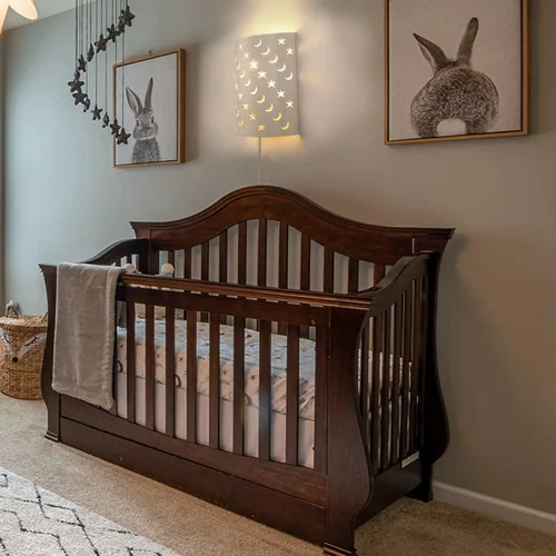 Vista 3 de Aplique de pared enchufable con estrellas y lunas para niños, lámpara de pared para habitación de bebé con interruptor de encendido/apagado de cable