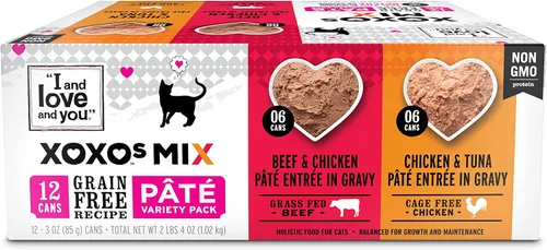 Vista 14 de I and love and you XOXOs - Alimento húmedo para gatos, pollo + paté de atún, sin granos, sin relleno, paquete de 24 latas de 3 onzas