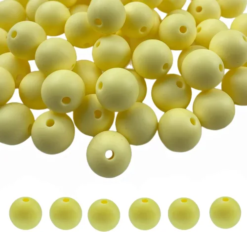 Vista 43 de Abalorios de silicona, 120 piezas de 6 mm abalorios redondos de silicona para hacer llaveros, pulseras, collares, aretes, joyas, manualidades DIY