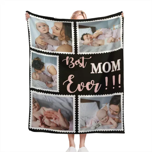 Vista 11 de Manta personalizada con texto fotográfico, manta de imagen personalizada para bebé, madre, padre, adultos, amigos, amantes, regalo personalizado