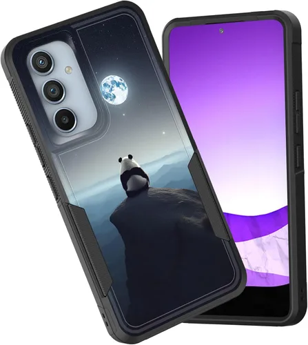 Vista 54 de Funda protectora para Galaxy A13 5G, doble capa híbrida resistente a prueba de golpes, policarbonato duro, silicona suave, TPU, funda protectora