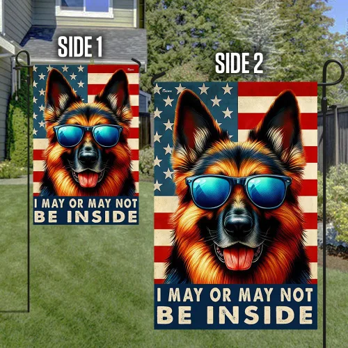 Vista 5 de Bandera Americana - Divertido Perro Pastor Alemán Bandera Americana TQN2748F, 3x5 pies. Bandera - Banderas de EE. UU. Poliéster Premium - Bandera