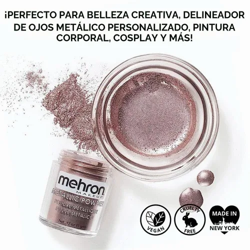 Vista 3 de Mehron Polvo metálico de maquillaje (0.17 oz) con líquido mezclador (1 oz) (LAVANDA)