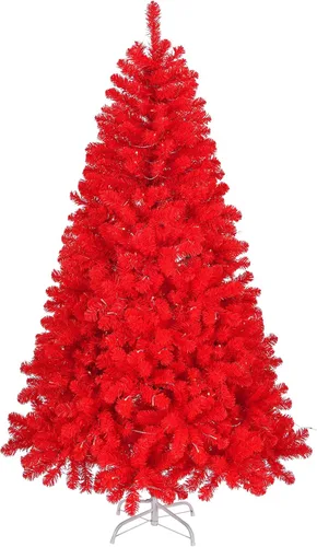 Vista 9 de Bonnlo - Pino de Navidad artificial, sin luces, blanco, de 5 pies, árbol de Navidad pequeño, decoración para fiesta, base de metal resistente