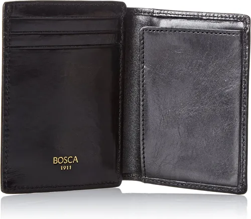 Vista 4 de Bosca Colección Old Leather - Cartera de bolsillo frontal, Cuero negro