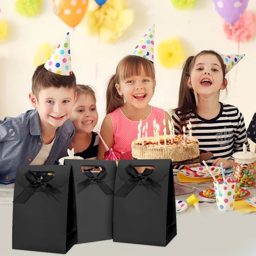 Vista 7 de Bolsas de regalo Patdefie con asas tamaño pequeño 7×4×10 pulgadas 16 piezas tamaño mediano para cumpleaños, fiesta, recuerdo, boda, aniversario