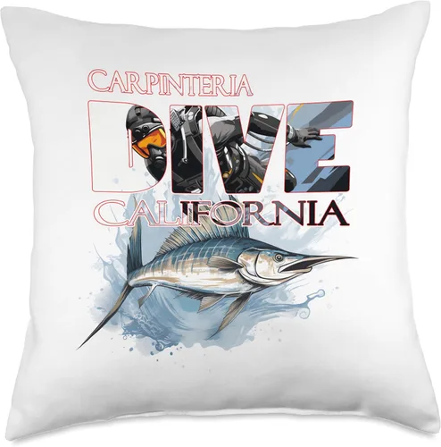 Vista 4 de SCUBA Diving Designs Carpinteria California Carpinteria California Scuba Diving Snorkeling Throw Pillow, 16x16, Multicolor