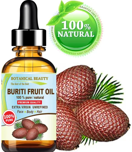 Vista 2 de Botanical Beauty Aceite de fruta brasileño Buriti 100% puro, natural, virgen, sin refinar, aceite portador prensado en frío sin diluir para cara