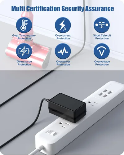 Vista 6 de Para PRETTYGARDEN CARE - Cargador inalámbrico para aspiradora compatible con SPRETTYCARE W100 W200 W300 W400 20KPa 22.2V 180W cable de alimentación