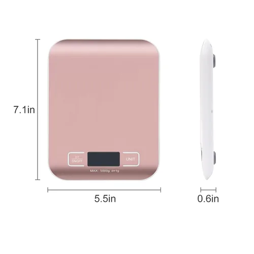 Vista 3 de Báscula de envío digital, báscula de cocina, acero inoxidable, precisa 11.0 lbs/0.04 oz, báscula postal portátil pequeña para paquetes, pequeñas