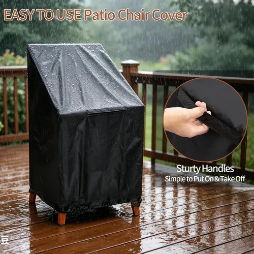Vista 9 de Fundas para sillas de exterior, 25 x 25 x 47 pulgadas, fundas para sillas