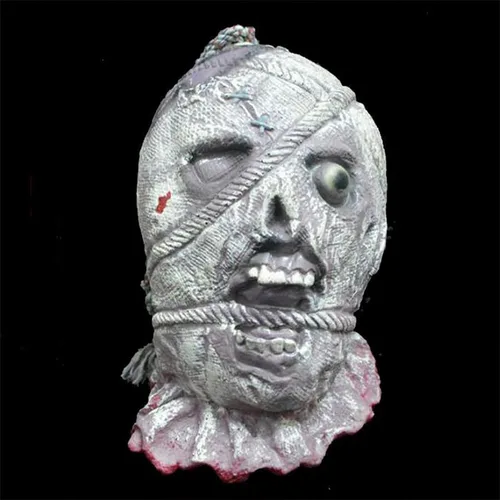 Vista 16 de RiceelSor Decoración colgante de cabeza dividida para Halloween, diseño de cadáver sangriento, de terror, de tamaño real, con peluca, disfraz