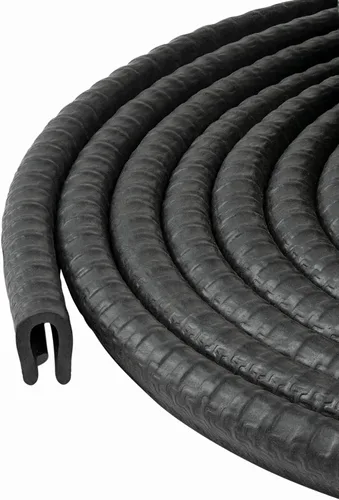 Vista 6 de Perfil de contorno pequeño de 0.375 pulgadas U de alto x 0.039 pulgadas a 0.093 pulgadas de rango de agarre, color negro, negro