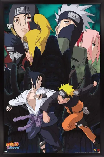 Vista 8 de Trends International Naruto - Póster de pared de acción, 14.725 x 22.375 pulgadas, versión enmarcada de madera de granero Versión sin marco
