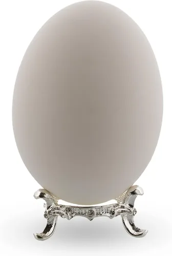 Vista 6 de BestPysanky Perfil bajo Jeweled Silver Tone Metal Egg Sphere Stand Holder Display