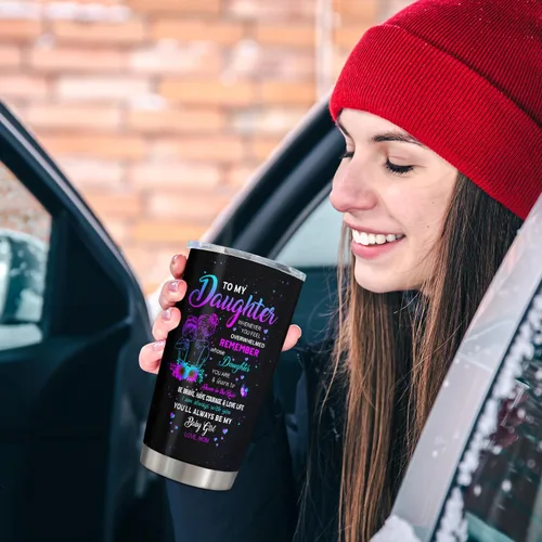 Vista 7 de Regalos para Hija de Mamá, Taza de Regalo para Hija 20oz, Regalos para Hijas de Madre, Regalo de Graduación, Navidad, Cumpleaños para Hija de Mamá