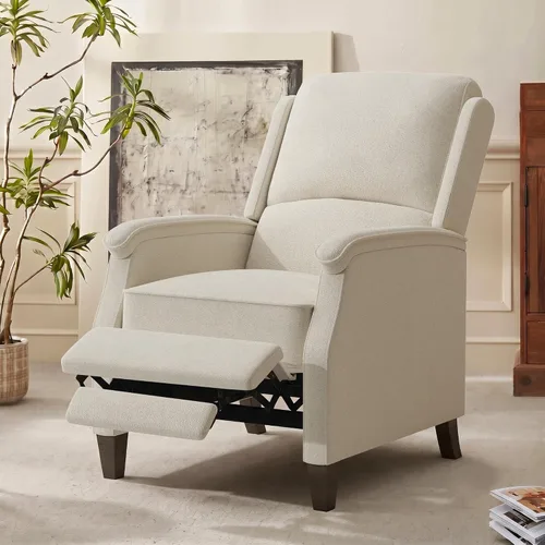Vista 15 de VKNOW Silla reclinable de piel sintética con respaldo ajustable, color Marrón (Chestnut Brown)