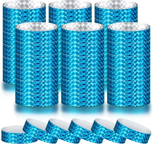 Vista 15 de Epakh 600 muñequeras de papel neón, colores surtidos Pulseras impermeables para fiestas de eventos, banda adhesiva para control de entrada