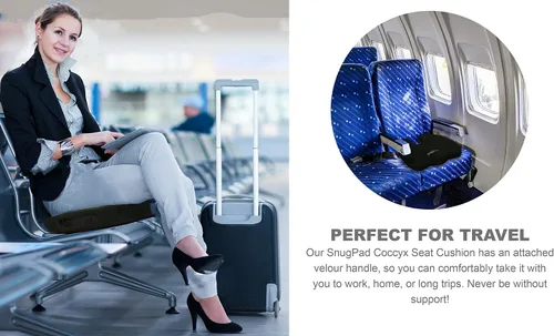 Vista 7 de cojín de asiento ortopédico de coxis de espuma viscoelástica para dolor de espalda, ciática y coxis, reduce el dolor de ciática y coxis, ideal