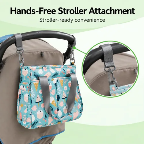 Vista 5 de Bolsa de pañales de viaje mediana para mamá y papá Postre de dibujos animados